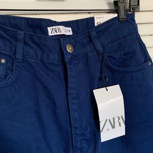 ZARA z1975 High Rise Full Length Jeans, 30, Deep Blue
